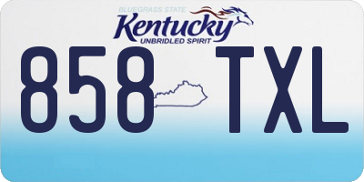 KY license plate 858TXL