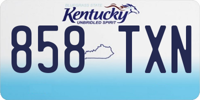 KY license plate 858TXN