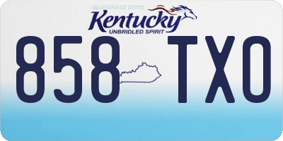 KY license plate 858TXO