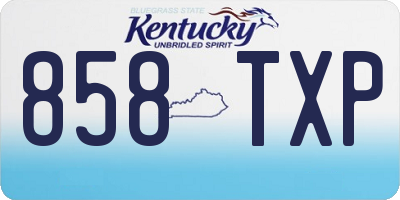KY license plate 858TXP