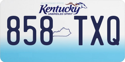 KY license plate 858TXQ