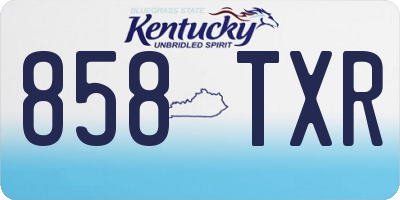 KY license plate 858TXR