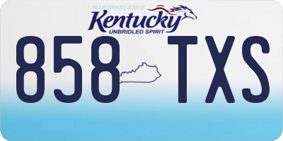 KY license plate 858TXS