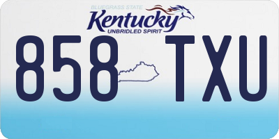 KY license plate 858TXU