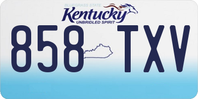 KY license plate 858TXV