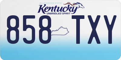 KY license plate 858TXY