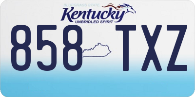 KY license plate 858TXZ
