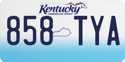 KY license plate 858TYA
