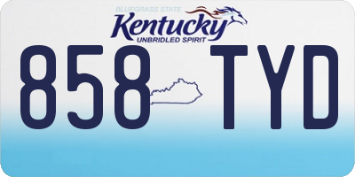 KY license plate 858TYD
