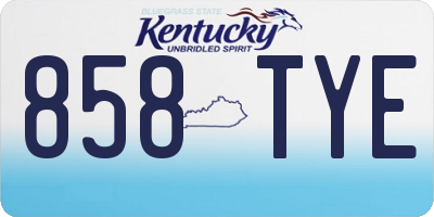 KY license plate 858TYE