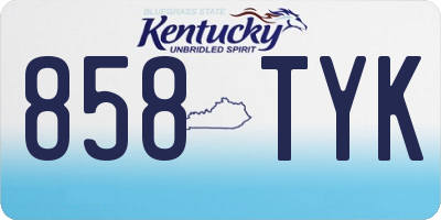 KY license plate 858TYK