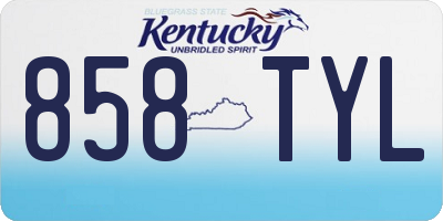KY license plate 858TYL
