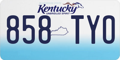 KY license plate 858TYO