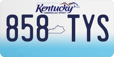 KY license plate 858TYS