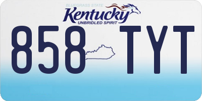 KY license plate 858TYT