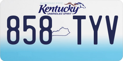 KY license plate 858TYV