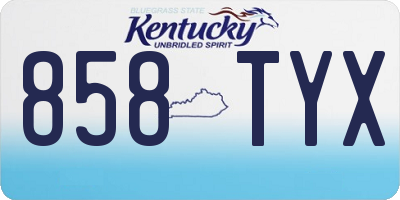 KY license plate 858TYX