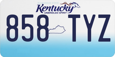 KY license plate 858TYZ