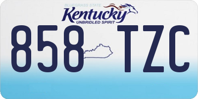 KY license plate 858TZC