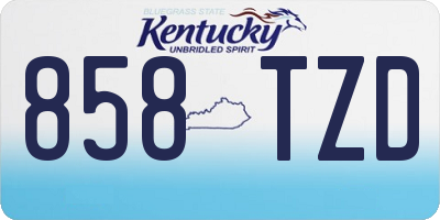 KY license plate 858TZD