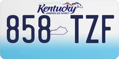 KY license plate 858TZF