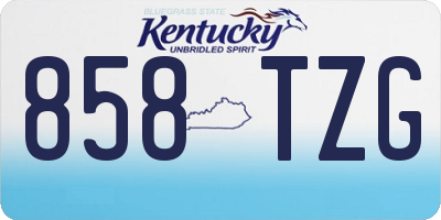 KY license plate 858TZG