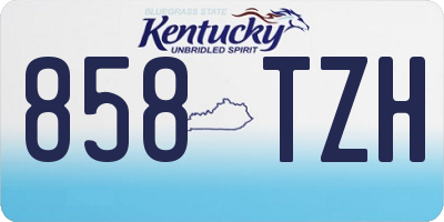 KY license plate 858TZH