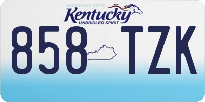 KY license plate 858TZK