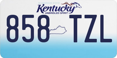 KY license plate 858TZL