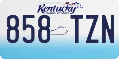 KY license plate 858TZN