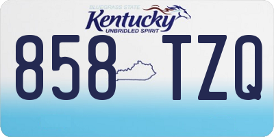 KY license plate 858TZQ