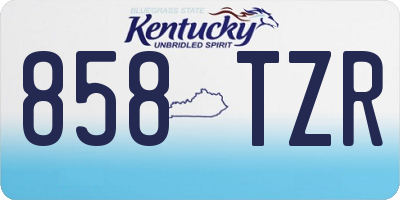 KY license plate 858TZR