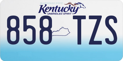 KY license plate 858TZS
