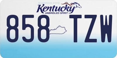 KY license plate 858TZW