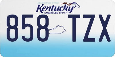 KY license plate 858TZX