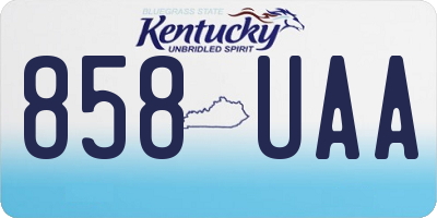 KY license plate 858UAA