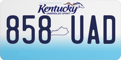 KY license plate 858UAD