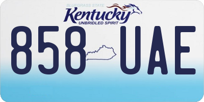 KY license plate 858UAE