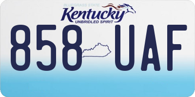 KY license plate 858UAF