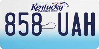 KY license plate 858UAH