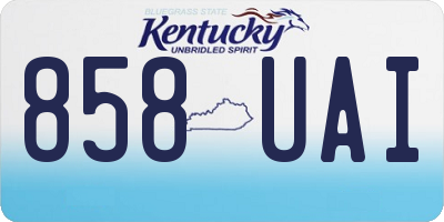 KY license plate 858UAI