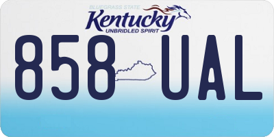 KY license plate 858UAL