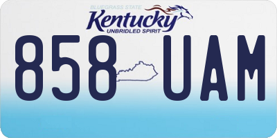 KY license plate 858UAM