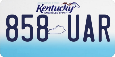 KY license plate 858UAR
