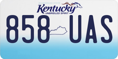 KY license plate 858UAS