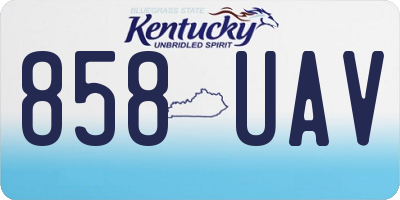 KY license plate 858UAV