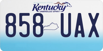 KY license plate 858UAX