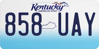 KY license plate 858UAY