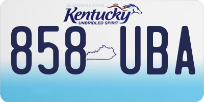 KY license plate 858UBA