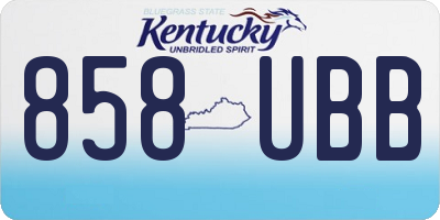 KY license plate 858UBB